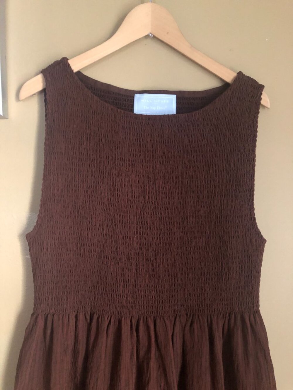 Hill House chocolate brown seersucker Cosima nap dress - Picture 7 of 9